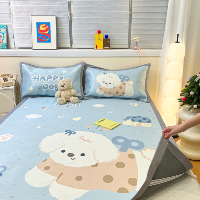 91家纺网 家纺一手货源 找家纺 左视觉  小清新卡通大版凉席拍摄赏析 