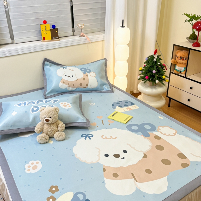 91家纺网 家纺一手货源 找家纺 左视觉  小清新卡通大版凉席拍摄赏析 