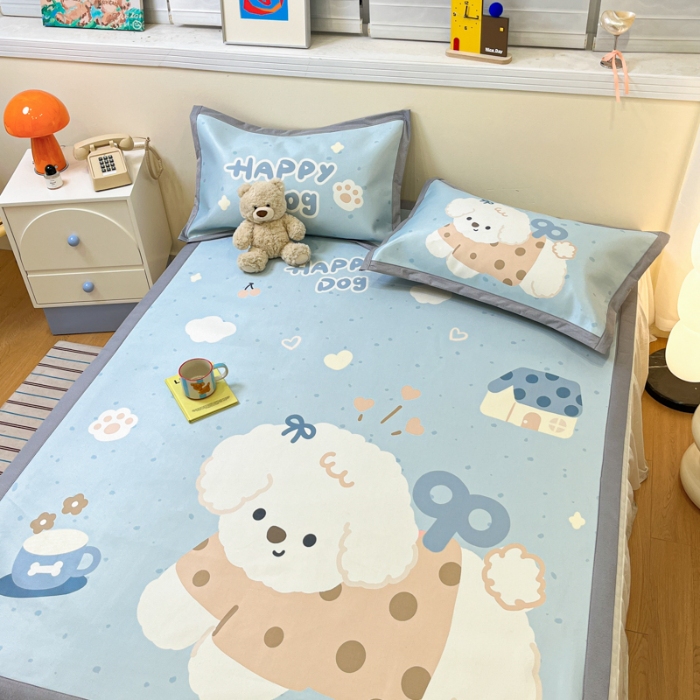 91家纺网 家纺一手货源 找家纺 左视觉  小清新卡通大版凉席拍摄赏析 