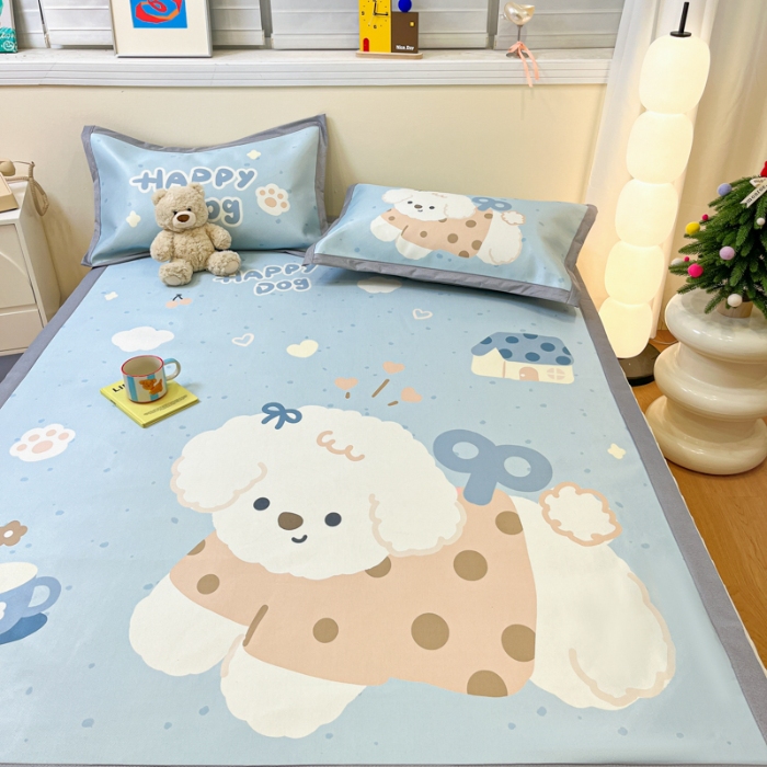 91家纺网 家纺一手货源 找家纺 左视觉  小清新卡通大版凉席拍摄赏析 