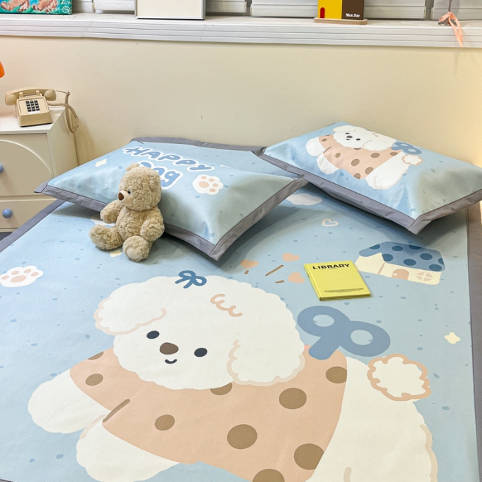 91家纺网 家纺一手货源 找家纺 左视觉  小清新卡通大版凉席拍摄赏析 