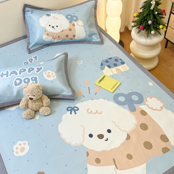 91家纺网 家纺一手货源 找家纺 左视觉  小清新卡通大版凉席拍摄赏析 