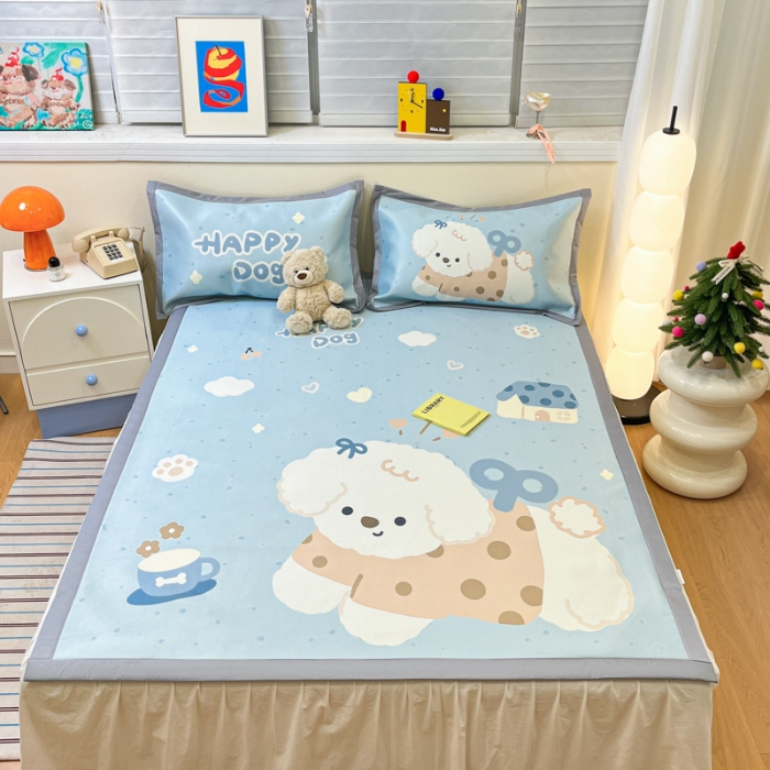 91家纺网 家纺一手货源 找家纺 左视觉  小清新卡通大版凉席拍摄赏析 