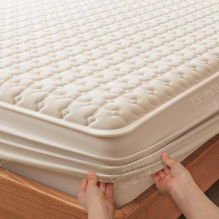 91家纺网 家纺一手货源 找家纺 左视觉  3D建模床笠拍摄赏析