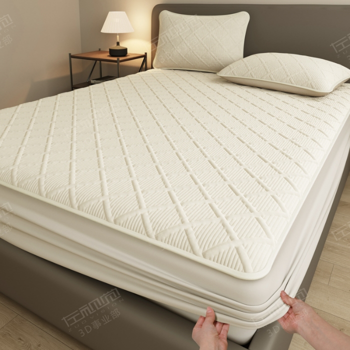 91家纺网 家纺一手货源 找家纺 左视觉  3D建模床笠拍摄赏析