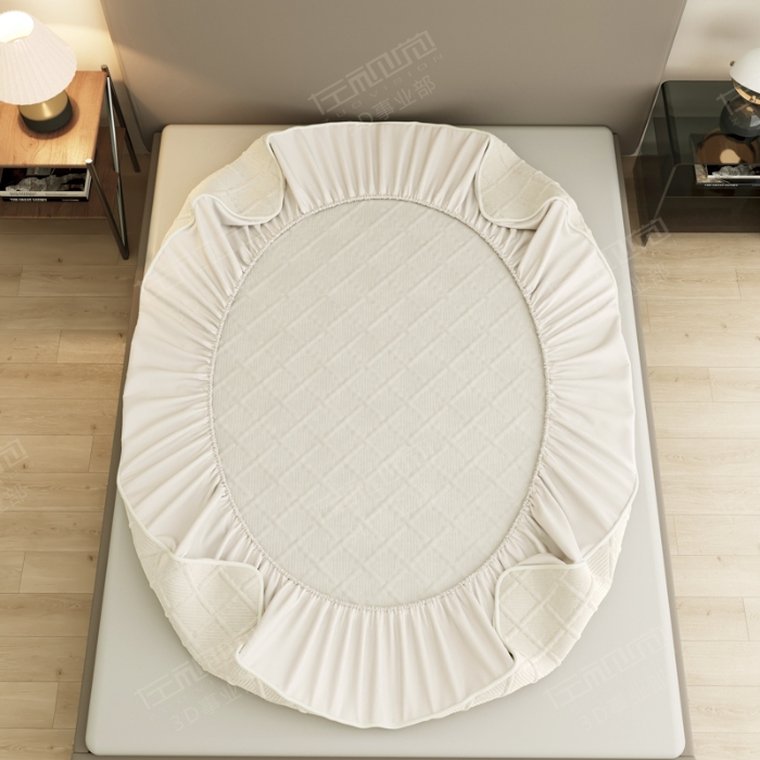 91家纺网 家纺一手货源 找家纺 左视觉  3D建模床笠拍摄赏析