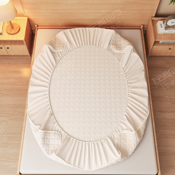 91家纺网 家纺一手货源 找家纺 左视觉  3D建模床笠拍摄赏析