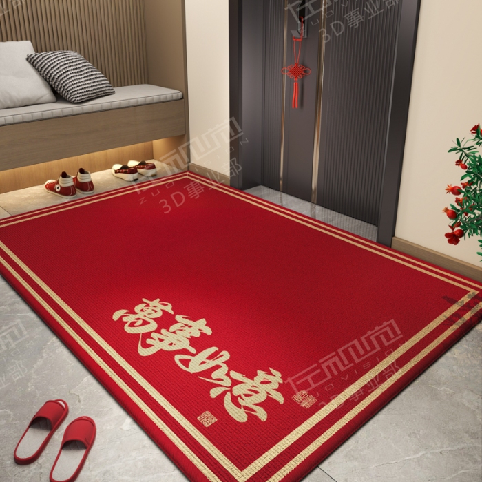 91家纺网 家纺一手货源 找家纺 左视觉   3D建模地垫拍摄赏析