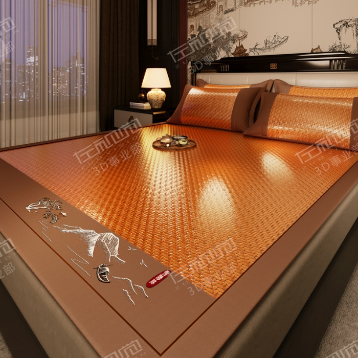 91家纺网 家纺一手货源 找家纺 左视觉  3D建模凉席拍摄赏析