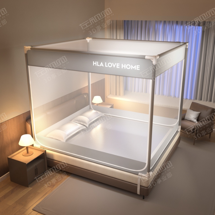 91家纺网 家纺一手货源 找家纺 左视觉  3D建模蚊帐拍摄赏析