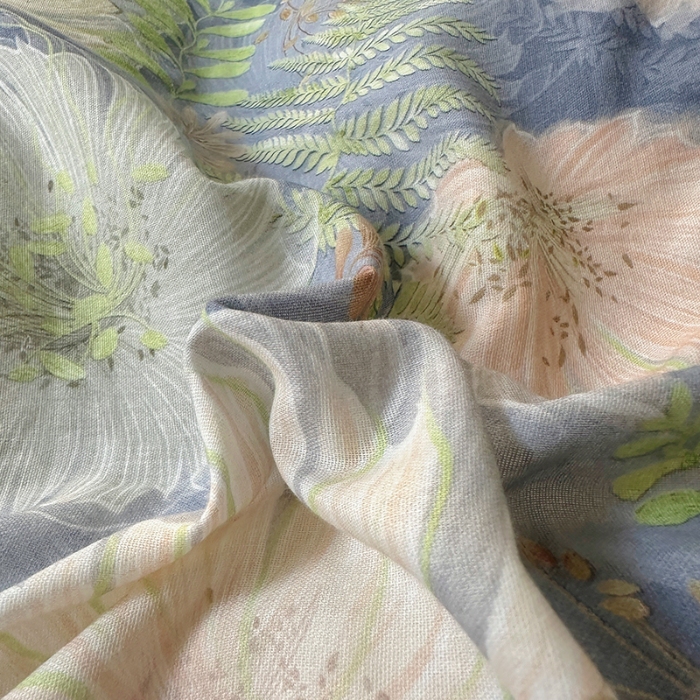 91家纺网 家纺一手货源 找家纺 【苏东来】2025高端韩版法式花边纯棉全棉双层纱四件套复古赫本公主风浪漫荷叶边花卉纯棉四件套被套床单 虞美人