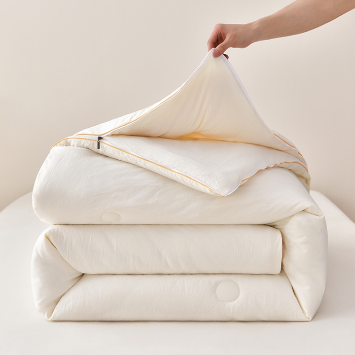 91家纺网 家纺一手货源 找家纺 （总）四季被业2025水洗棉大豆纤维被二合一拉链子母被高档金边