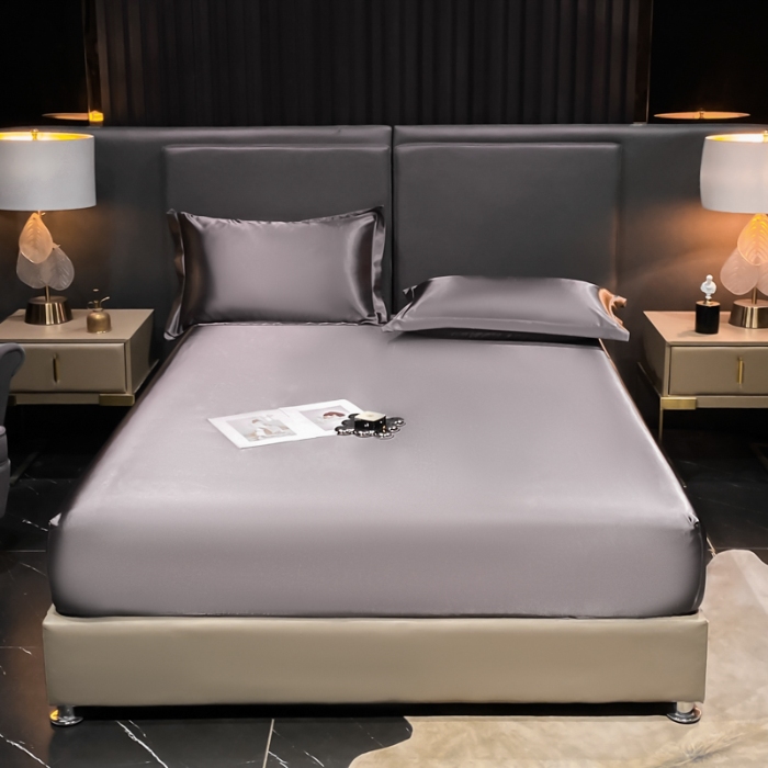 91家纺网 家纺一手货源 找家纺 【蒂梵熙家纺】床笠 2025新款夏季高端床笠轻奢丝滑裸睡丝绸床垫保护套 冰丝豹纹水洗真丝天丝床笠单件