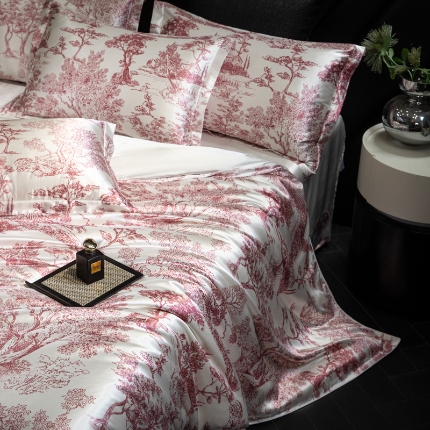 91家纺网 家纺一手货源 找家纺 【蒂梵熙家纺】2025新款夏季高端轻奢丝滑裸睡丝绸四件套冰丝豹纹水洗真丝斑马印花天丝四件套床上用品