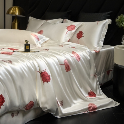 91家纺网 家纺一手货源 找家纺 【蒂梵熙家纺】2025新款夏季高端轻奢丝滑裸睡丝绸四件套冰丝豹纹水洗真丝斑马印花天丝四件套床上用品