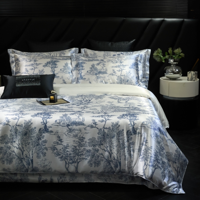 91家纺网 家纺一手货源 找家纺 【蒂梵熙家纺】2025新款夏季高端轻奢丝滑裸睡丝绸四件套冰丝豹纹水洗真丝斑马印花天丝四件套床上用品