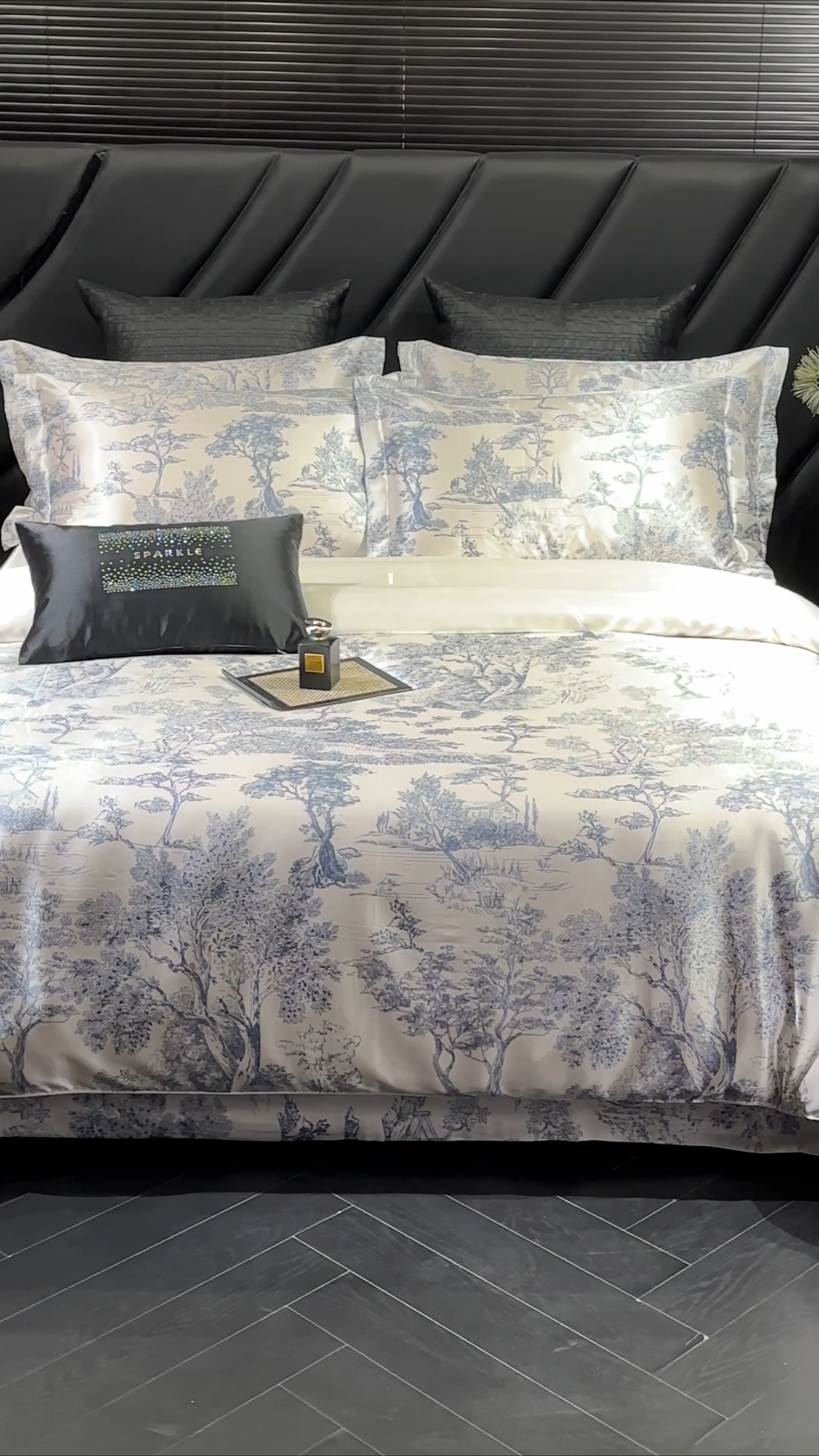 91家纺网 家纺一手货源 找家纺 【蒂梵熙家纺】2025新款夏季高端轻奢丝滑裸睡丝绸四件套冰丝豹纹水洗真丝斑马印花天丝四件套床上用品