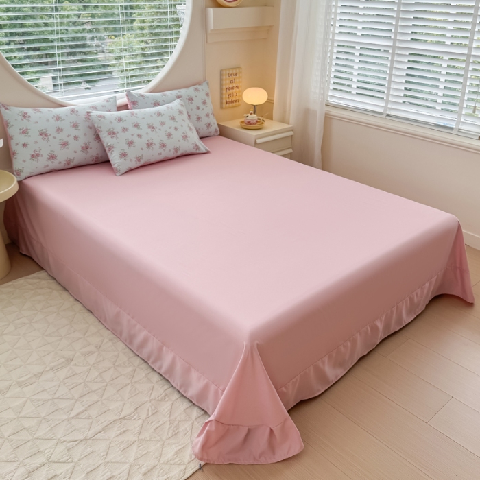 91家纺网 家纺一手货源 找家纺 （总）2025新款针织棉双层纱印花四件套 单被套