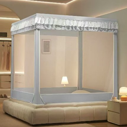 91家纺网 家纺一手货源 找家纺 （总）冉美家纺  2025新款U型遮光方顶坐床蚊帐