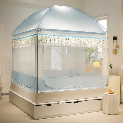 91家纺网 家纺一手货源 找家纺 （总）冉美家纺 2025新款屋顶式遮光防尘防摔蚊帐