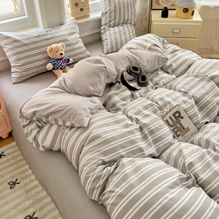 91家纺网 家纺一手货源 找家纺 （总）2025新款全棉纯棉13070韩版小清新系列床单床笠四件套