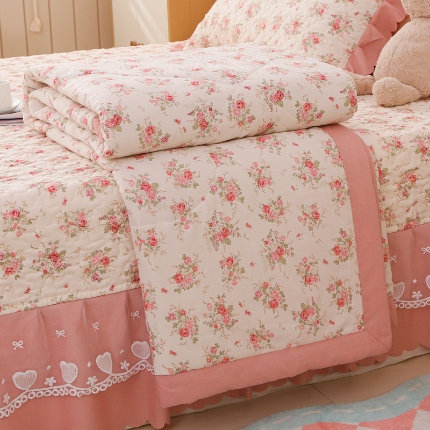 91家纺网 家纺一手货源 找家纺 2025针织棉夏被四件套夏被空调被夏被四件套直播爆款 波点米