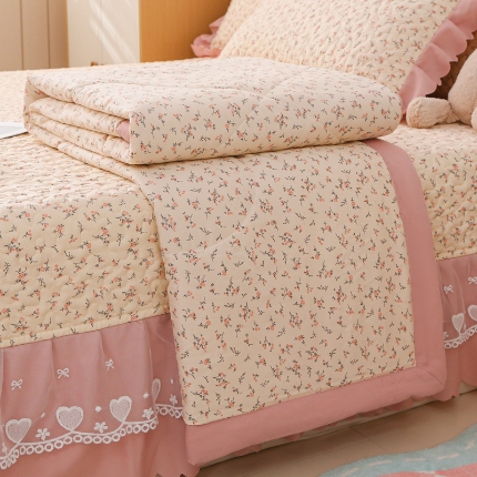 91家纺网 家纺一手货源 找家纺 2025针织棉夏被四件套夏被空调被夏被四件套直播爆款 波点米