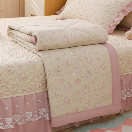 91家纺网 家纺一手货源 找家纺 2025针织棉夏被四件套夏被空调被夏被四件套直播爆款 波点米