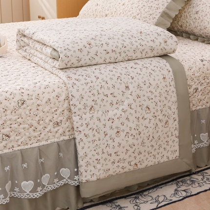 91家纺网 家纺一手货源 找家纺 2025针织棉夏被四件套夏被空调被夏被四件套直播爆款 波点米