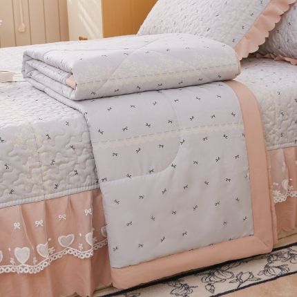 91家纺网 家纺一手货源 找家纺 2025针织棉夏被四件套夏被空调被夏被四件套直播爆款 波点米