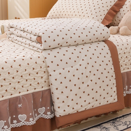 91家纺网 家纺一手货源 找家纺 2025针织棉夏被四件套夏被空调被夏被四件套直播爆款 波点米