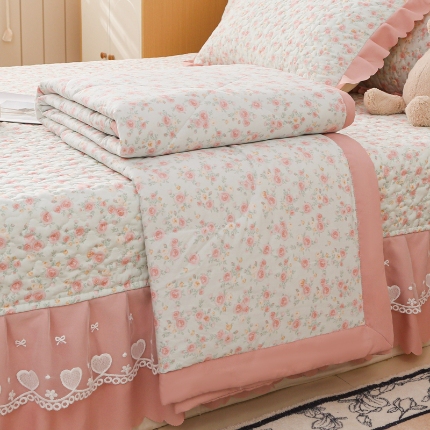 91家纺网 家纺一手货源 找家纺 2025针织棉夏被四件套夏被空调被夏被四件套直播爆款 波点米