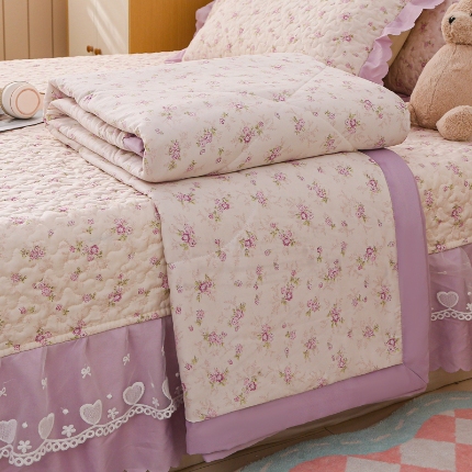 91家纺网 家纺一手货源 找家纺 2025针织棉夏被四件套夏被空调被夏被四件套直播爆款 波点米