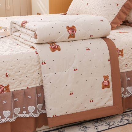 91家纺网 家纺一手货源 找家纺 2025针织棉夏被四件套夏被空调被夏被四件套直播爆款 波点米