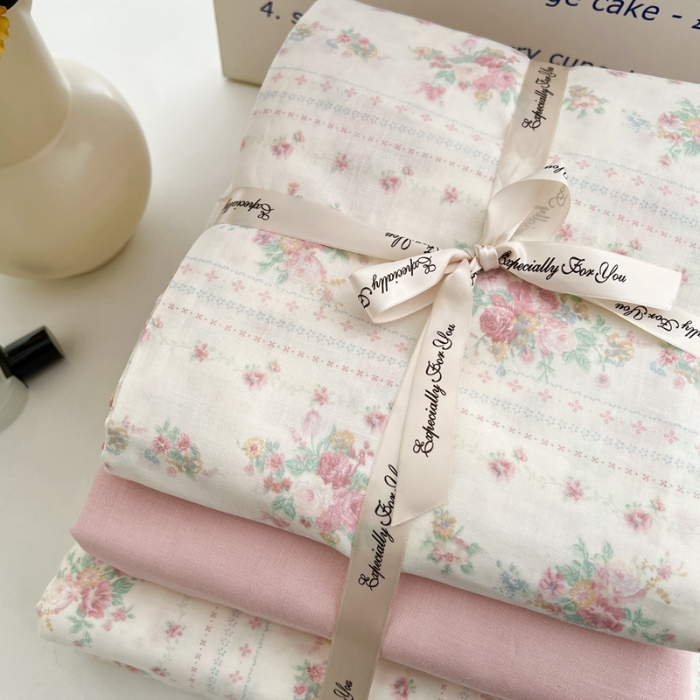 91家纺网 家纺一手货源 找家纺 优品阁  2025新款A类全棉有氧双层纱四件套 蔷薇