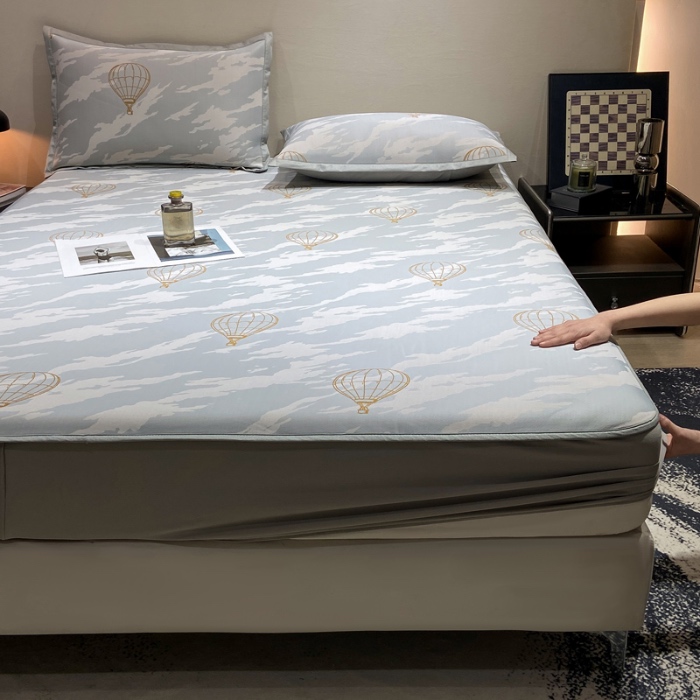 91家纺网 家纺一手货源 找家纺 蝶帕家纺 2025新品A类PE高分子乙纶复合三明治提花冰丝席 浪漫气球 床笠