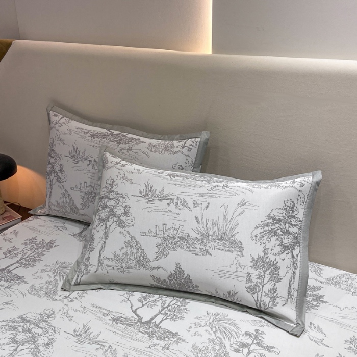 91家纺网 家纺一手货源 找家纺 蝶帕家纺 2025新品A类PE高分子乙纶复合三明治提花冰丝席 林间秘境-灰 床笠