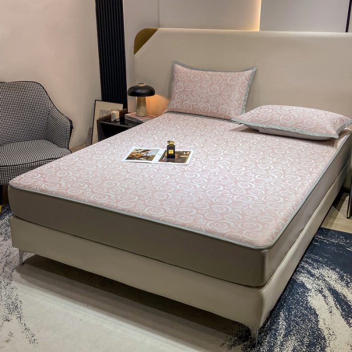 91家纺网 家纺一手货源 找家纺 蝶帕家纺 2025新品A类PE高分子乙纶复合三明治提花冰丝席 玫瑰花海 床笠