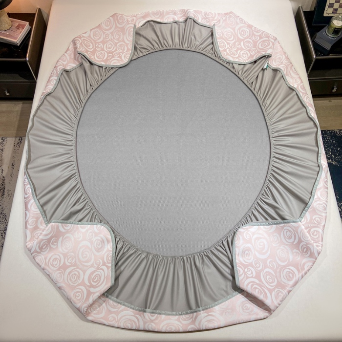 91家纺网 家纺一手货源 找家纺 蝶帕家纺 2025新品A类PE高分子乙纶复合三明治提花冰丝席 玫瑰花海 床笠