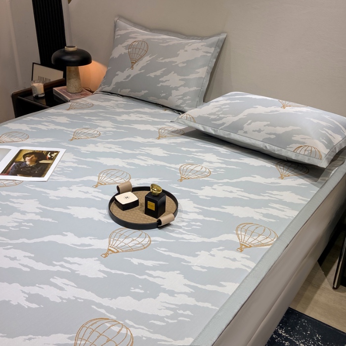 91家纺网 家纺一手货源 找家纺 蝶帕家纺 2025新品A类PE高分子乙纶复合三明治提花冰丝席 浪漫气球 床席