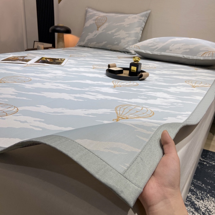 91家纺网 家纺一手货源 找家纺 蝶帕家纺 2025新品A类PE高分子乙纶复合三明治提花冰丝席 浪漫气球 床席