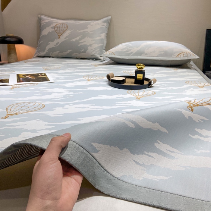 91家纺网 家纺一手货源 找家纺 蝶帕家纺 2025新品A类PE高分子乙纶复合三明治提花冰丝席 浪漫气球 床席