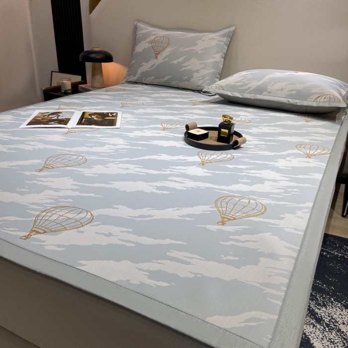 91家纺网 家纺一手货源 找家纺 蝶帕家纺 2025新品A类PE高分子乙纶复合三明治提花冰丝席 浪漫气球 床席