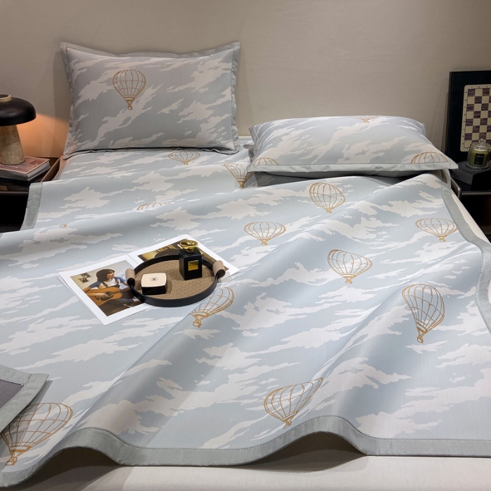 91家纺网 家纺一手货源 找家纺 蝶帕家纺 2025新品A类PE高分子乙纶复合三明治提花冰丝席 浪漫气球 床席