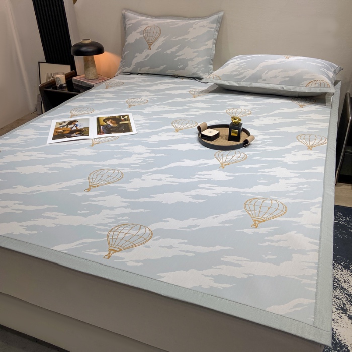 91家纺网 家纺一手货源 找家纺 蝶帕家纺 2025新品A类PE高分子乙纶复合三明治提花冰丝席 浪漫气球 床席