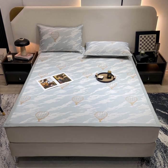 91家纺网 家纺一手货源 找家纺 蝶帕家纺 2025新品A类PE高分子乙纶复合三明治提花冰丝席 浪漫气球 床席