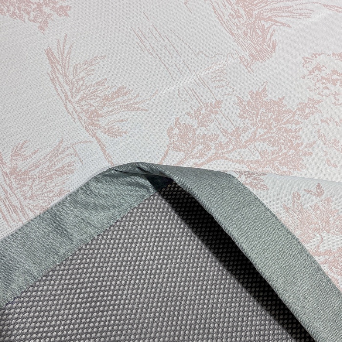 91家纺网 家纺一手货源 找家纺 蝶帕家纺 2025新品A类PE高分子乙纶复合三明治提花冰丝席 林间秘境-粉 床席