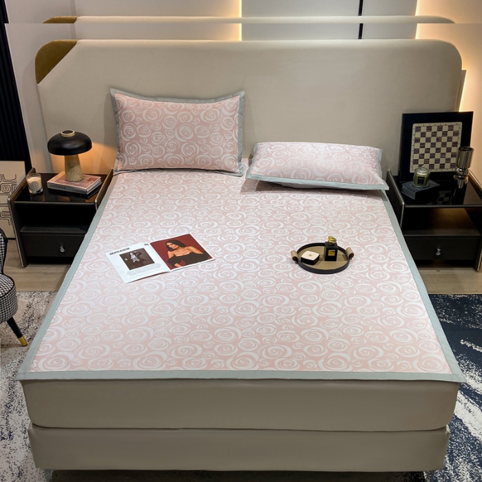 91家纺网 家纺一手货源 找家纺 蝶帕家纺 2025新品A类PE高分子乙纶复合三明治提花冰丝席 玫瑰花海 床席