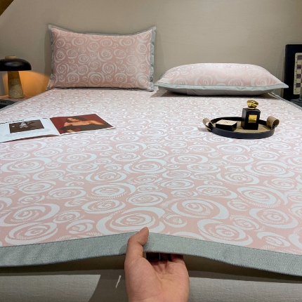 蝶帕家纺 2025新品A类PE高分子乙纶复合三明治提花冰丝席 玫瑰花海 床席