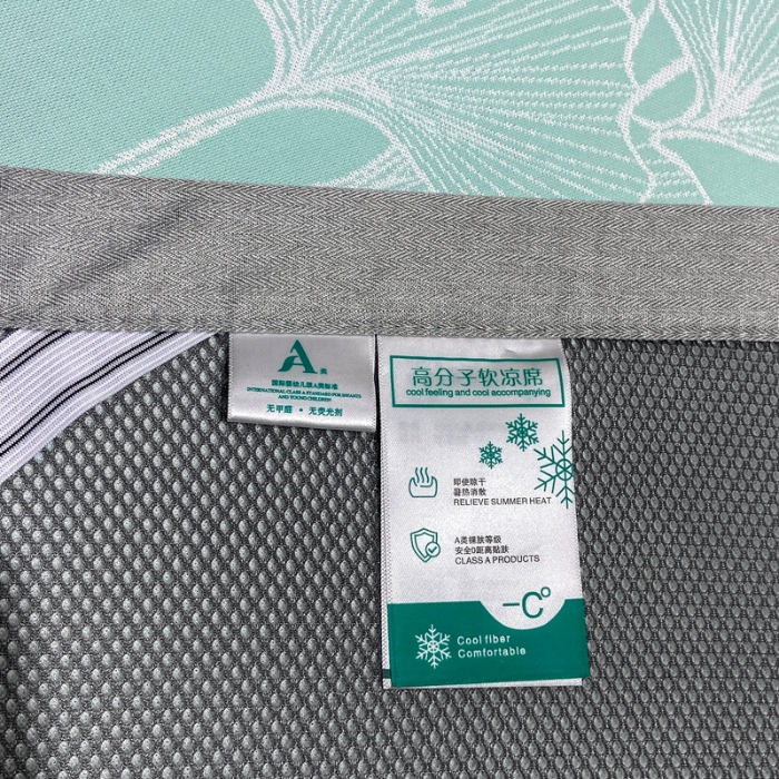 91家纺网 家纺一手货源 找家纺 蝶帕家纺 2025新品A类PE高分子乙纶复合三明治提花冰丝席 叶韵 床席